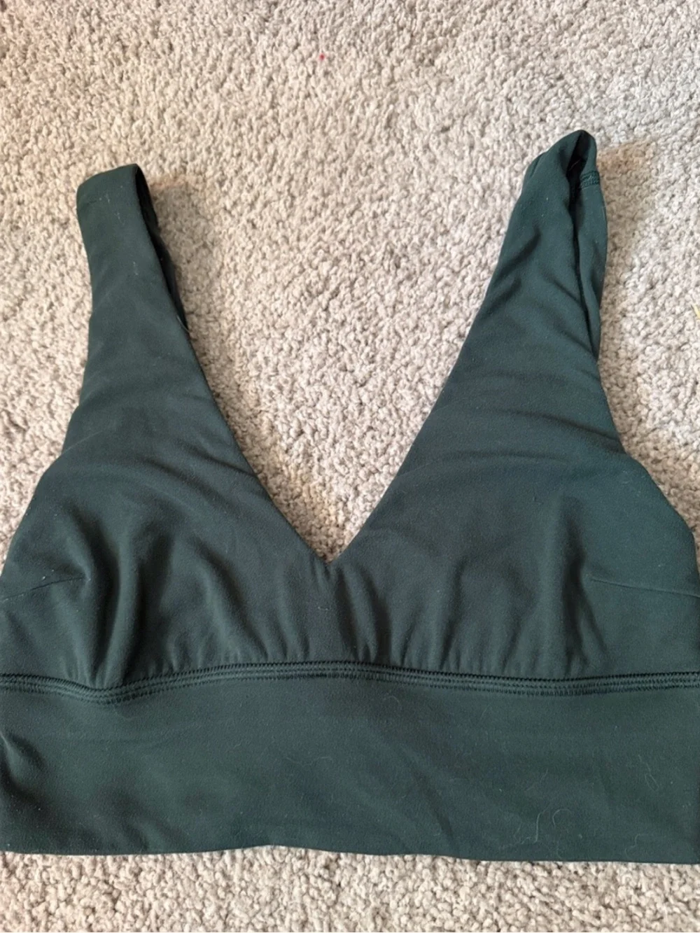 Women’s Deep V Wireless Bralette - Dark Green